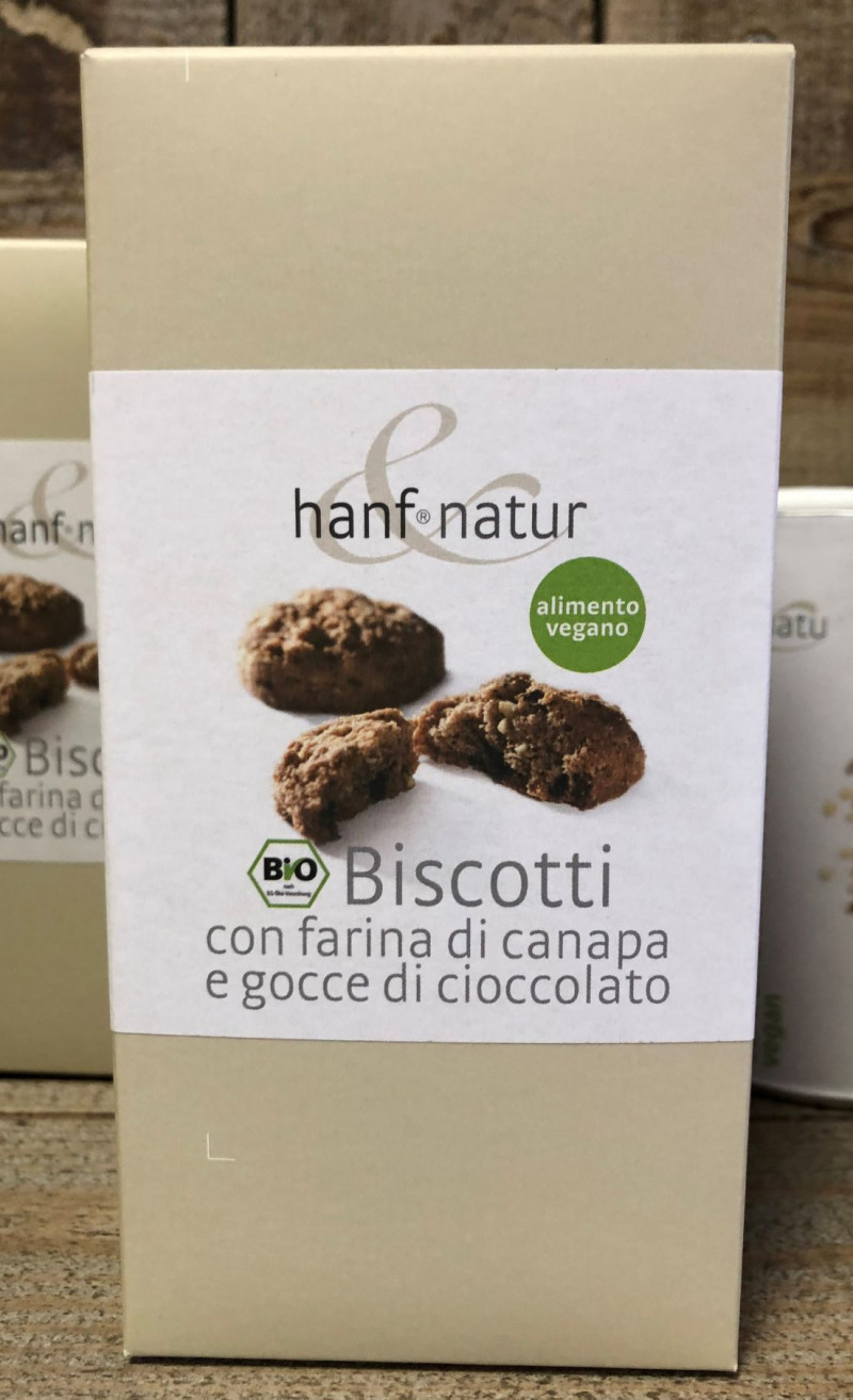 Biscotti alla canapa con gocce di cioccolato - confezione da 100 gr -